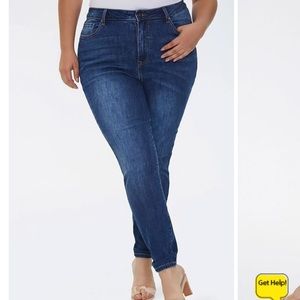 Forever 21 Plus 16 High Rise Skinny Fit Skinny Leg Denim Jeans